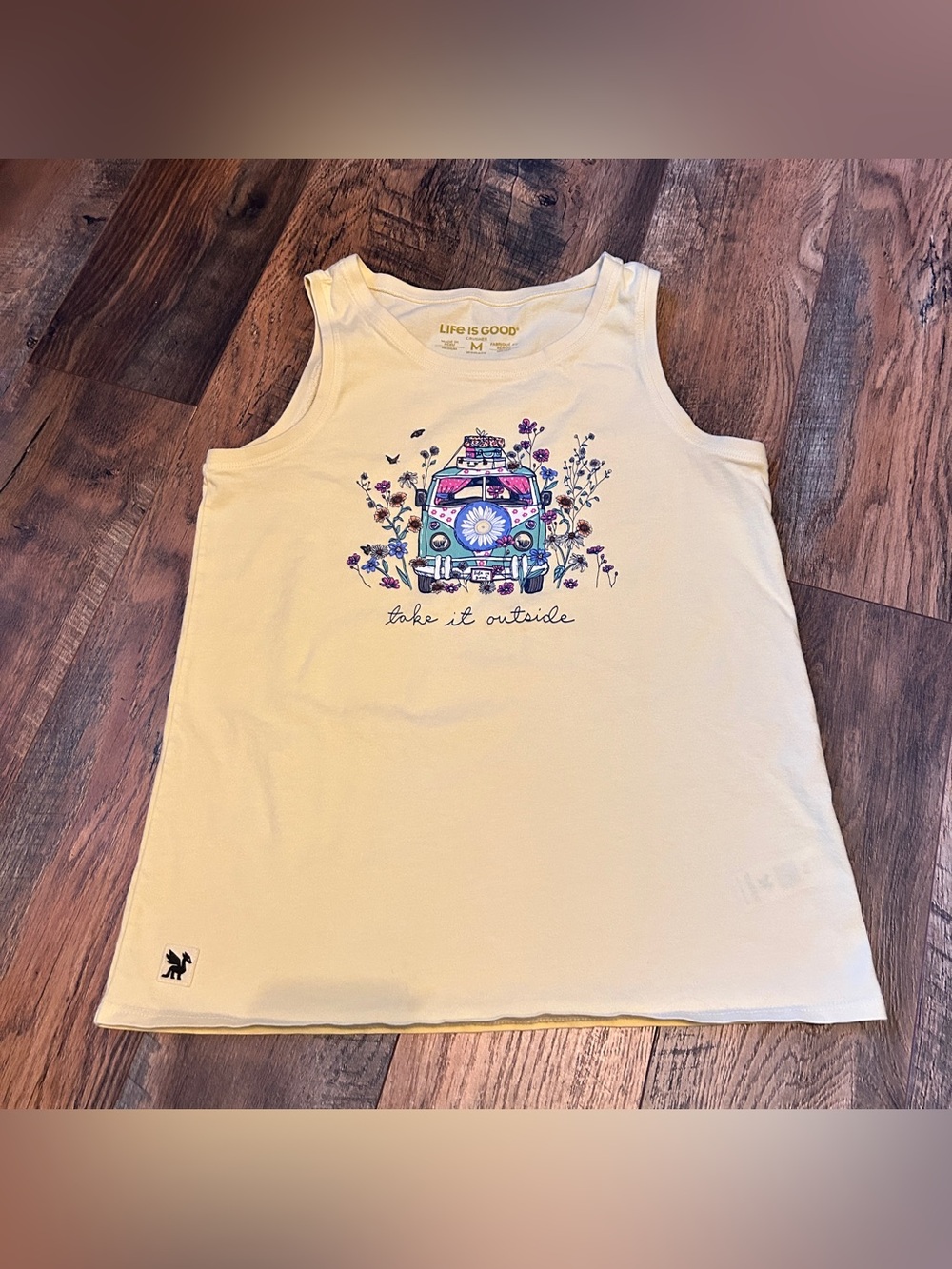 ~*~ Life Is Good Women’s Take It Outside Wildflower Van Crusher Tank M ~*~